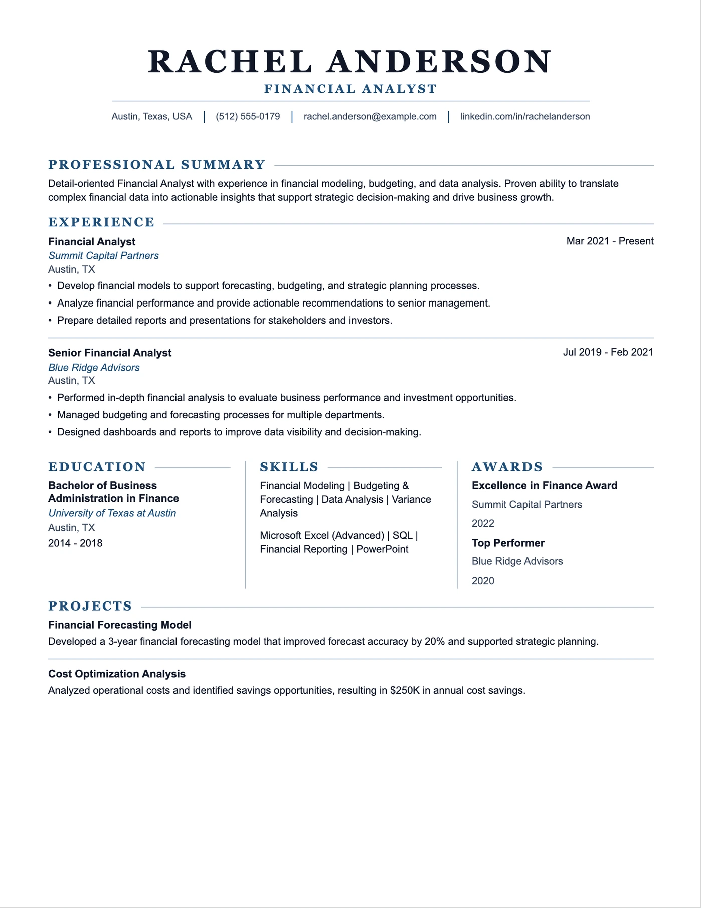 Classic ATS resume template preview