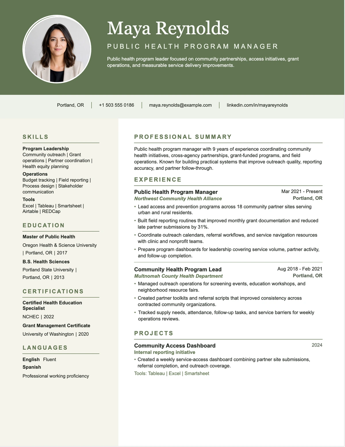 Corporate Timeline resume template preview