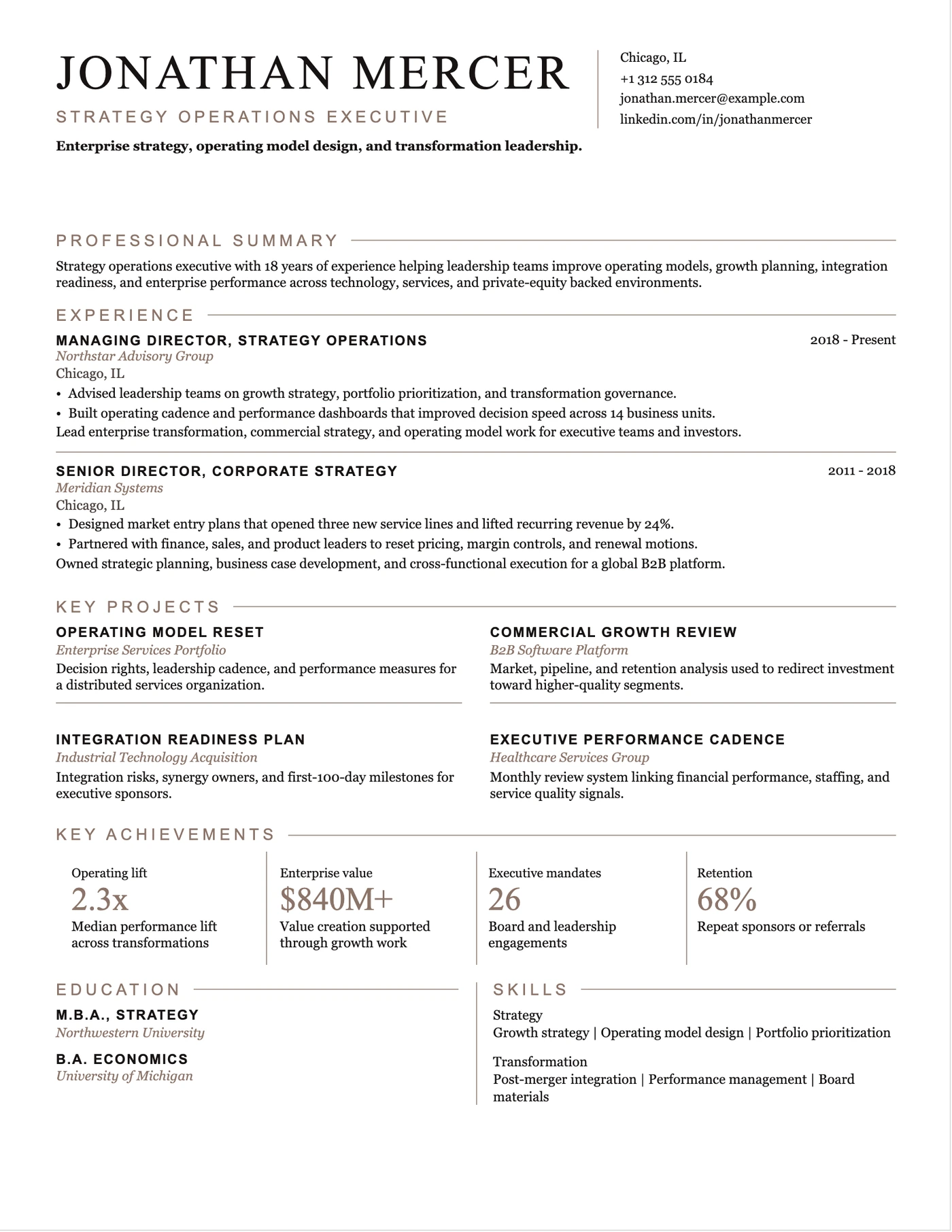 Monochrome Rulebook resume template preview