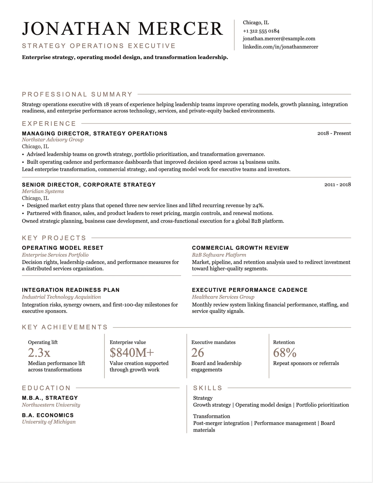 Monochrome Rulebook resume template preview